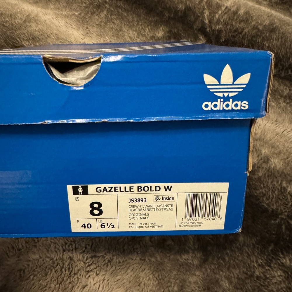 BNWT! Adidas Gazelle Bold Platform Sneaker (women) Cream White / Clay / Sand - Picture 9 of 9
